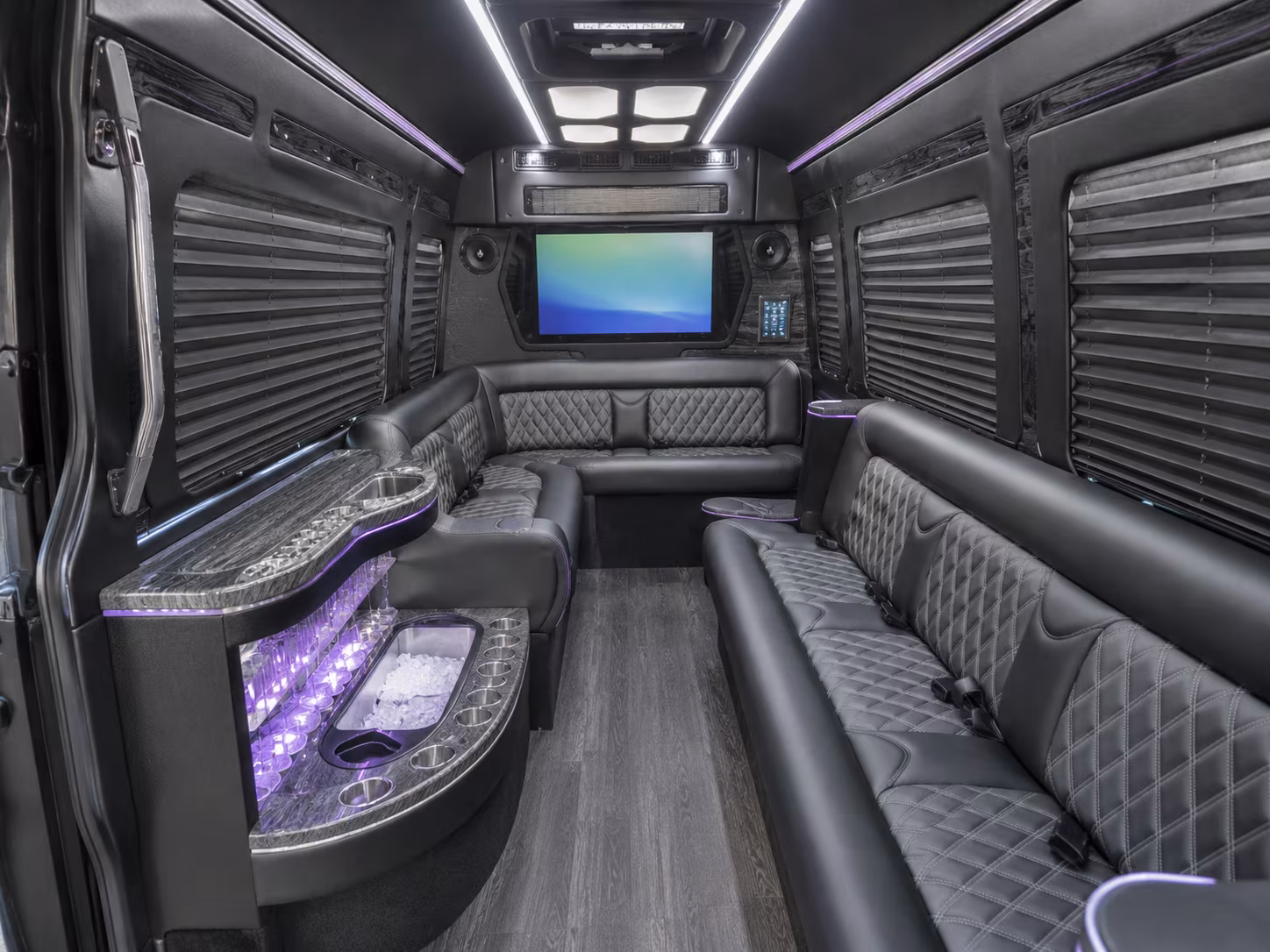 rancho cucamonga 40 passenger party bus inside